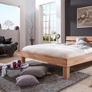 Massivholzbett RELITA Julia Betten Gr. Liegefläche B/L: 120 cm x 200 cm Betthöhe: 37 cm, kein Härtegrad, ohne Matratze, beige (buche geölt) Bettgestell Massivholzbett Möbel Massivholzbetten Betten stabverleimte Buche