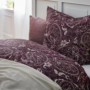 Renforcé-Bettwäsche - Lilafarbener Paisley-Alloverprint - 100% Baumwolle - - Maße: 135 x 200 cm
