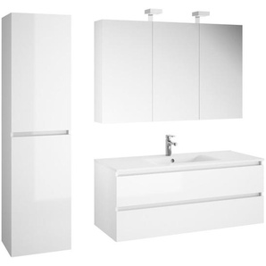 Respekta Badezimmer Alma , Weiß , Keramik , 2 Schubladen , 190 cm , hängend , Badezimmer, Badmöbelsets & -serien, Badmöbel-Sets