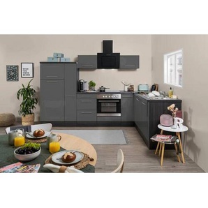 Respekta Eckküche Premium 2.0 , Grau, Eiche , Metall , 1,3 Schubladen , 290x200 cm , FSC , links aufbaubar, rechts aufbaubar , Küchen, Eckküchen