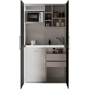 RESPEKTA Küche Peter, mit Duo Kochfeld, wahlweise mit Mikrowelle, Korpus Weiß, Breite 104 cm, in exclusiver Konfiguration für