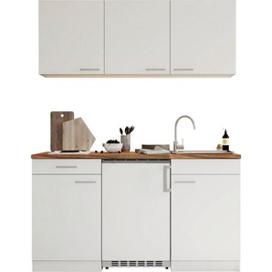 RESPEKTA Küche Luis, mit Duo Kochfeld, wahlweise mit Mikrowelle, Korpus Weiß, Breite 150 cm, in exclusiver Konfiguration für