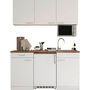 RESPEKTA Küche Luis, mit Glaskeramikkochfeld, wahlweise mit Mikrowelle, Korpus Weiß, Breite 150 cm, in exclusiver Konfiguration für