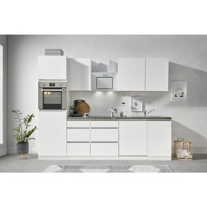Respekta Küchenblock grifflos , Weiß , Holzwerkstoff , 5 Schubladen , A , 280 cm , Frontauswahl, links aufbaubar, rechts aufbaubar , Küchen, Küchenzeilen & Küchenblöcke, Küchenzeilen mit Geräten