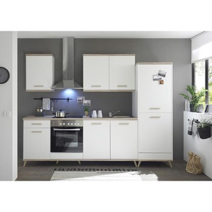 Respekta Küchenblock Retro , Weiß, Eiche , 1 Schubladen , 275 cm , Küchen, Küchenzeilen & Küchenblöcke