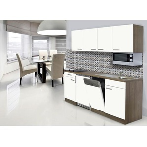 Respekta Küchenblock , Weiß, Eiche , 1,1 Schubladen , 195 cm , Küchen, Küchenzeilen & Küchenblöcke, Küchenzeilen mit Geräten