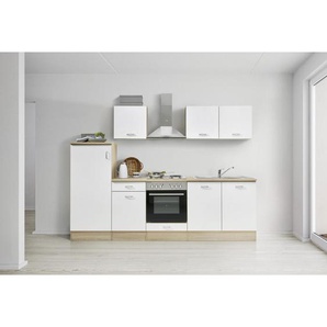 Respekta Küchenblock , Weiß, Eiche , 1 Schubladen , seitenverkehrt montierbar , 270 cm , Küchen, Küchenzeilen & Küchenblöcke