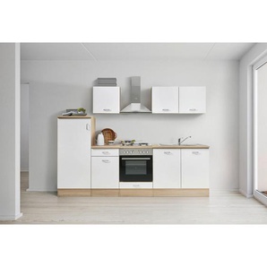 Respekta Küchenblock , Weiß, Eiche , 1,2 Schubladen , seitenverkehrt montierbar , 270 cm , Küchen, Küchenzeilen & Küchenblöcke, Küchenzeilen mit Geräten