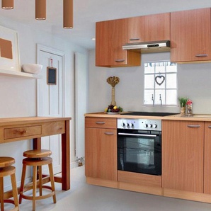 RESPEKTA Küchenzeile Basic, mit Glaskeramik-Kochfeld, Breite 210 cm B: braun Küchenzeilen Geräten -blöcke Küchenmöbel