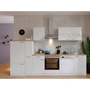 Respekta Küchenzeile Küchenblock 310 cm , Weiß , Metall , 1,1 Schubladen , 310 cm , Frontauswahl, links aufbaubar, rechts aufbaubar , Küchen, Küchenzeilen & Küchenblöcke, Küchenzeilen mit Geräten