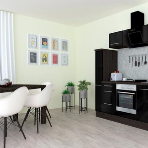 RESPEKTA Küchenzeile RP240, mit E-Geräten, Breite 240 cm B: schwarz Küchenzeilen Geräten -blöcke Küchenmöbel