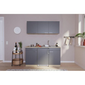 Respekta Miniküche , Grau, Eiche , 1 Schubladen , 150 cm , Küchen, Miniküchen