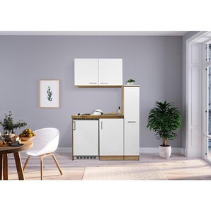 Respekta Miniküche Miniküche, Eiche, Metall, 1 Schubladen, nur wie online abgebildet bestellbar, 130 cm, Frontauswahl, links aufbaubar, rechts aufbaubar, Küchen, Miniküchen