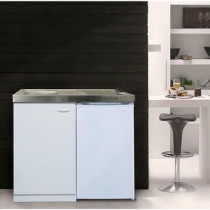 Respekta Miniküche Miniküche , Weiß , Kunststoff , 1 Schubladen , 100 cm , links aufbaubar, rechts aufbaubar , Küchen, Miniküchen