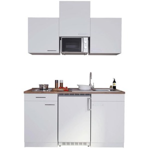 Respekta Miniküche Singleküchen, Weiß, Kunststoff, 1,1 Schubladen, nur wie online abgebildet bestellbar, 150 cm, Frontauswahl, links aufbaubar, rechts aufbaubar, Küchen, Miniküchen