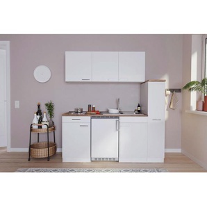 Respekta Miniküche, Weiß, Kunststoff, 1,1 Schubladen, nur wie online abgebildet bestellbar, 180 cm, Frontauswahl, rechts aufbaubar, links aufbaubar, Küchen, Miniküchen