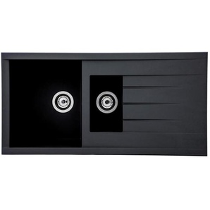 Respekta Spüle Houston, Schwarz, Kunststoff, Glas, Stein, 100x21x50 cm, Küchen, Küchenausstattung, Küchenspülen