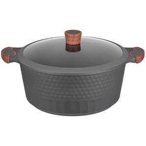 RESTO Kitchenware Kochtopf Capella, Schmortopf antihaftbeschichtet und spülmaschinenfest, Aluminiumguss (2-tlg), mit Glasdeckel und stoßdämpfendem Silikonrand, im Geschenkkarton
