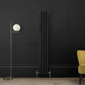 Retro Gliederheizkörper (2-säulig), vertikal 1800mm x 290mm | Schwarz (midnight Schwarz) – Regent