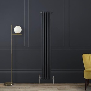 Retro Gliederheizkörper (3-Säulen), vertikal 1800mm x 290mm - Dark Charcoal – Regent von Hudson Reed