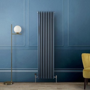 Retro Gliederheizkörper (3-Säulen), vertikal 1800mm x 470mm - Deep Sea Blue – Regent von Hudson Reed