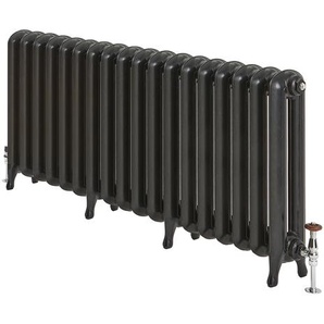 Retro Gusseisen-Heizkörper - 760mm x 1457mm, 2100W - Schwarz - Erté von Hudson Reed