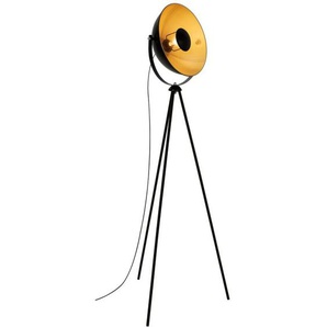 Retro-Stehleuchte BRILONER LEUCHTEN SAND, 60 W, IP20, schwarz-gold, Metall, exkl. 1x E27, 58 x 34,5 x 148 cm