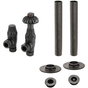 Retro Winkelventilset & Rohrhülsen (thermostatisch) – Zinn