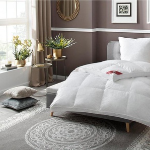 RIBECO Federbettdecke extra prall, Bettdecken für den Winter, Made in Germany, Decke, Füllung: 100% Federn, Bezug: 100% Baumwolle, Bettdecke 135x200cm, 155x220 cm, über 800 positiven Kundenbewertungen