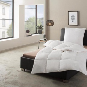 RIBECO Federbettdecke Laram, Bettdecken für Sommer oder Winter, Made in Germany, Füllung: 90% Federn, 10% Daunen, Bezug: Baumwolle, Super Preis-Leistung, Bettdecke 135x200 cm oder 155x220 cm, Decke