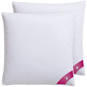 RIBECO Federkissen Johanna Kopfkissen-Spar-Set: 40x80 cm, 80x80 cm erhältlich!, Füllung: 90% Federn & 10% Daunen, Bezug: Baumwolle, Kissen mit DOWNPASS zertifiziert und Made in Germany