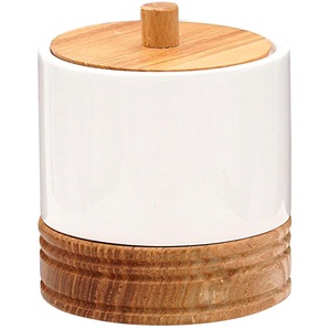 Kosmetikbox RIDDER Chic Aufbewahrungsboxen Gr. B/H: 10,4 cm x 12,5 cm Ø 10,4 cm, weiß Badaufbewahrung Aufbewahrungsboxen für Wattepads