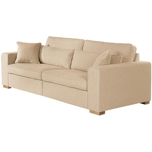 Big-Sofa Braun/Beige Webstoff Meara 254 x 85 x 104cm Landhaus