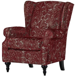 Ohrensessel Ajana Rot/Bordeaux Webstoff 83 x 102 x 87cm