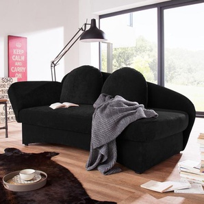 Recamiere Velours Schwarz/Schwarz Velours 182 x 85 x 86cm Armlehne davorstehend links Landhaus
