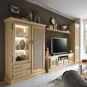 TV Lowboard II Massivholz Pinie, gebeizt & lackiert Beige 190 x 57 x 45cm
