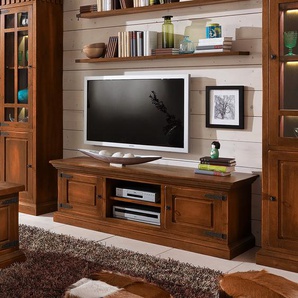TV Lowboard Massivholz Pinie, gebeizt & lackiert Braun 164cm