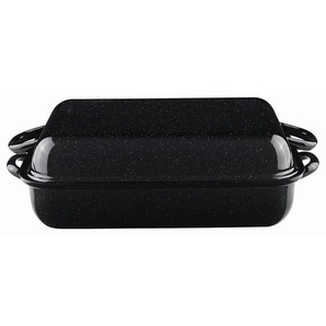 Riess Bräter Classic, Schwarz, Metall, rechteckig, 26x13.3x37 cm, backofengeeignet,hitzebeständige Griffe, backofengeeignet, kratzfest, Kochen, Töpfe,