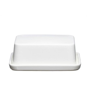 Ritzenhoff Breker Butterdose Skagen, Weiß, Keramik, Uni, 12x6.5x16 cm, Küchenzubehör, Vorratsbehälter, Butterdosen