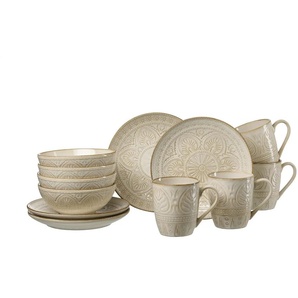 Ritzenhoff & Breker Frühstücksservice 12-teilig Omara - beige - Steinzeug/Steingut | Möbel Kraft