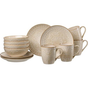 Ritzenhoff Breker Frühstücksset Omara, Creme, Keramik, 12-teilig, 400 ml,400 ml, 25x20x36 cm, Essen & Trinken, Geschirr, Geschirr-Sets, Kaffeeservice