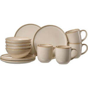 Ritzenhoff Breker Frühstücksset Olivia, Creme, Keramik, 12-teilig, 410 ml,570 ml, 18x23x34 cm, Essen & Trinken, Geschirr, Geschirr-Sets, Kaffeeservice