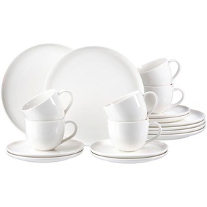 Ritzenhoff Breker Kaffeeservice Skagen, Weiß, Keramik, 18-teilig, Uni, 220 ml,220 ml, 19x32x27 cm, Essen & Trinken, Geschirr, Geschirr-Sets,