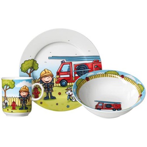 Ritzenhoff Breker Kindergeschirrset Feuerwehrmann, Mehrfarbig, Keramik, 3-teilig, 20x11x20 cm, Füttern, Kindergeschirr