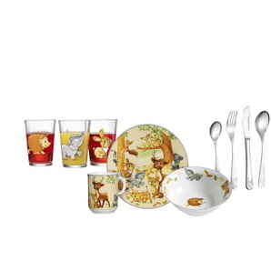 Ritzenhoff & Breker Kinderset Waldtiere | mehrfarbig | Edelstahl,Porzellan,Glas | 34 cm | 21 cm |