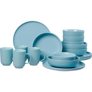 Ritzenhoff Breker Kombiservice Jasper, Blaugrau, Keramik, 16-teilig, 320 ml, 39x34x41 cm, Essen & Trinken, Geschirr, Geschirr-Sets, Kombiservice