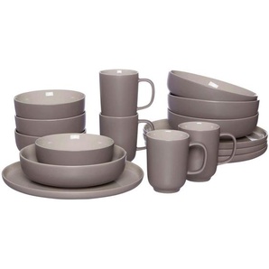 Ritzenhoff Breker Kombiservice Jasper, Taupe, Keramik, 16-teilig, 320 ml, 39x34x41 cm, Essen & Trinken, Geschirr, Geschirr-Sets, Kombiservice