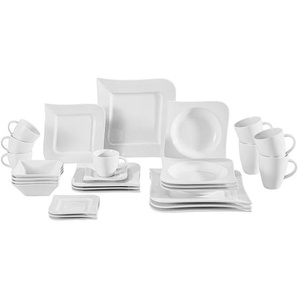 Ritzenhoff Breker Kombiservice Melodie, Weiß, Keramik, 28-teilig, 220 ml,220 ml,380 ml,450 ml, Lfgb, Essen & Trinken, Geschirr, Geschirr-Sets,