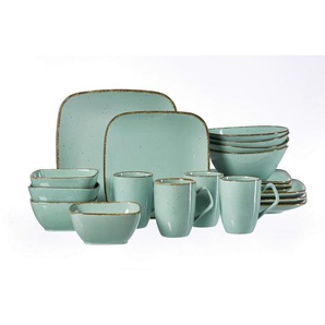 Ritzenhoff Breker Kombiservice Casa, Türkis, Keramik, 20-teilig, Uni, 375 ml,625 ml, Lfgb, handbemalt, Essen & Trinken, Geschirr, Geschirr-Sets,