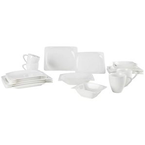 Ritzenhoff Breker Kombiservice, Weiß, Keramik, 20-teilig, Uni, 350 ml,300 ml, Lfgb, Essen & Trinken, Geschirr, Geschirr-Sets, Kombiservice